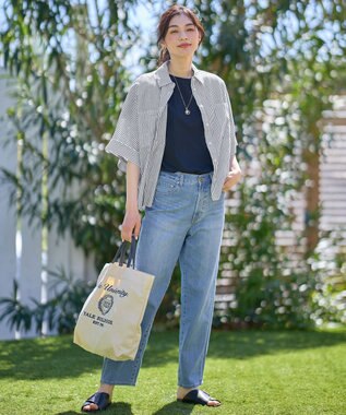 ANY 【手洗い可】コットンリネンブラウス オフ×ブラック