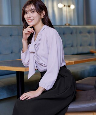 Tiaclasse 【洗える】大人上品なフレアタックスカート ブラック