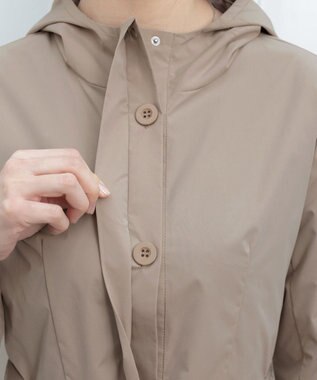 Tiaclasse 【洗える】撥水フードフレアコート グレージュ