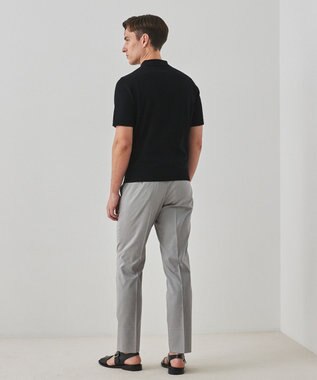 GOTAIRIKU 【洗える】イタリア糸 セットインニットポロ ブラック系