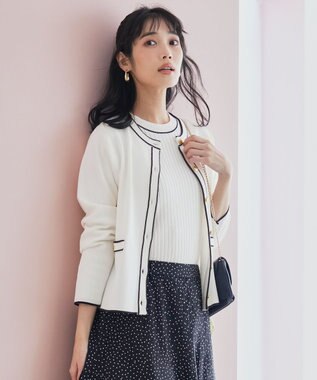 ANY SIS L 【花粉対策】ラインポイント カーディガン