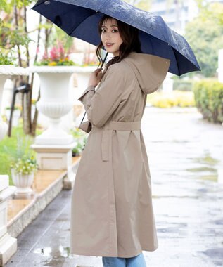 Tiaclasse 【洗える】撥水フードフレアコート グレージュ