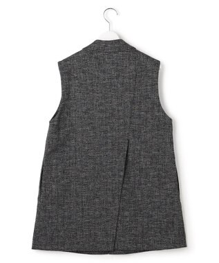 ICB L 【先行予約】 ミックスブッチャー バックスリットジレ ブラック×オフホワイト