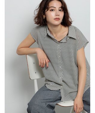 Te chichi シアサッカージオメ柄シャツブラウス