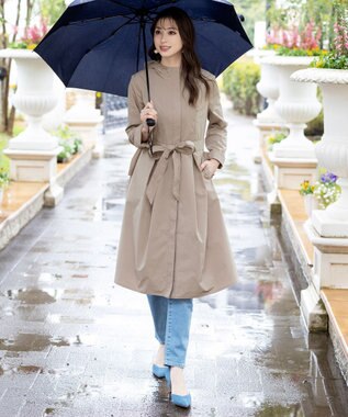 Tiaclasse 【洗える】撥水フードフレアコート グレージュ