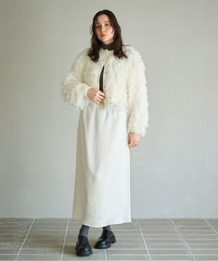 #Newans リボンヤーンニットカーディガン ホワイト