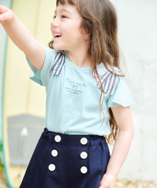 ANY KIDS ひんやりクール 肩リボンTシャツ ミント