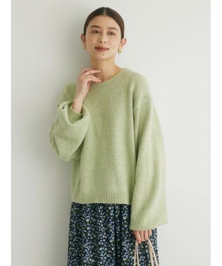 Green Parks ・Ｐｅｔｉｔ　Ｆｌｅｕｒ　ミックスニットプルオーバー Lime Green