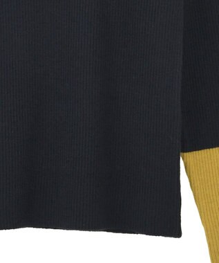 AMERICAN HOLIC バイパチ袖配色リブプルオーバー Dark Navy