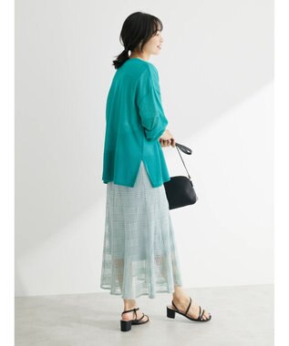 Green Parks 接触冷感Ｖネックカーデ Blue Green