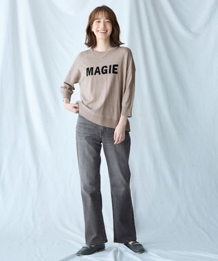 ANY L 【洗濯機可】インターシャロゴニット モカ