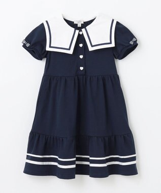 ANY KIDS セーラーカラー ワンピース ネイビー