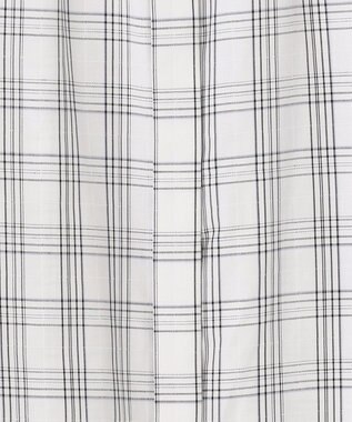 J.PRESS LADIES 【洗える】 セルロースチェック バンドカラー ブラウス ネイビー系3