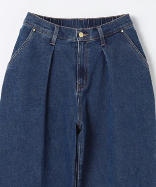 ANY L 【ウエストゴム】タックワイドデニム インディゴ