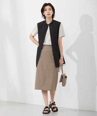 J.PRESS LADIES 【洗える・撥水】 Minotechライトタフタ ドロスト ジレ ブラック系