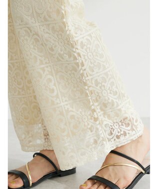 Green Parks 格子柄レースパンツ Light Beige