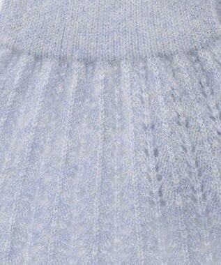 MOONBAT mila schon カシミヤ100%レーシーニットプチマフラー サックスブルー