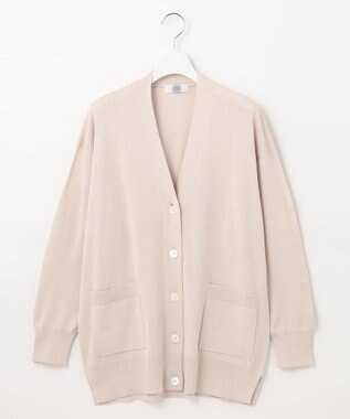 J.PRESS LADIES L 【洗える】シルキーレーヨンストレッチ Vネック カーディガン ベージュ系