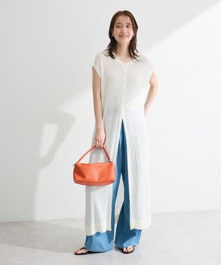 Green Parks 前後２ＷＡＹレイヤーニットワンピース White