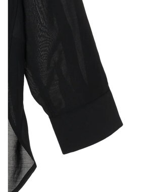 earth music&ecology シアーバンドカラーシャツ Black