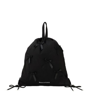 Maison de FLEUR リボンナップサック Black