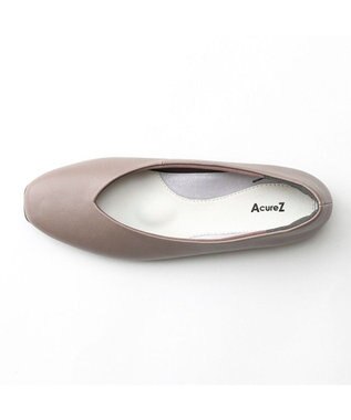 AcureZ Vカットフラットパンプス「母趾にやさしい美パンプス」 チャコール