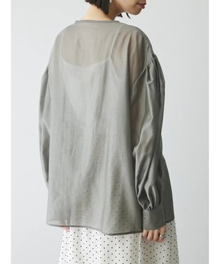 Green Parks AnriettMusee シアーボリュームスリーブブラウス Gray