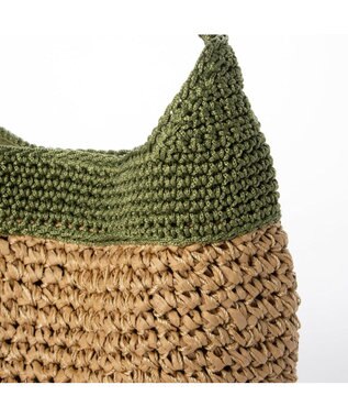 UNBILLION cachecache 切り替え編みワンハンドル2wayミニトート グリーン