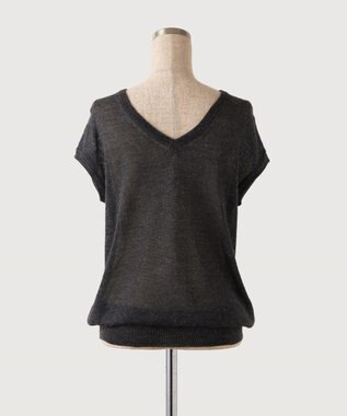TOQUE 〈大草直子さんアドバイザー〉 【天然素材/2WAY】アルパカシルクニットVネックフレンチ チャコール