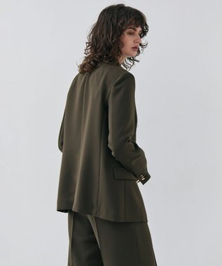 BEIGE， 【洗える・大人百花 春号掲載】JASMINE / ゴールドボタンダブルジャケット Khaki