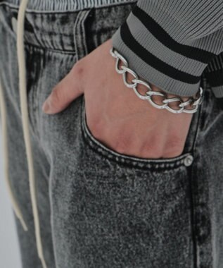 WEGO 【ユニセックス着用ITEM/MLサイズ展開/ウエストゴム】ボクサードッキングデニムパンツ デニムブラックソノタ