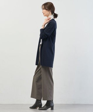 J.PRESS LADIES L KNIT BASIC ロング カーディガン ネイビー系