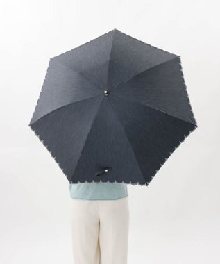 AURORA 【 BLAO（ブラオ）】サマーシールド ボーラー刺しゅう晴雨兼用傘(長傘) チャコールグレー