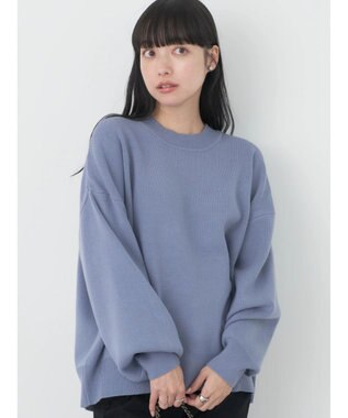 earth music&ecology アンチピリングバックスリットプルオーバー Blue