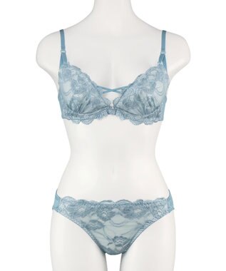 San-ai Resort（三愛水着楽園） 【WEB限定】【プチプラブラセット】純欲カラーヌーディーレーシーストリングブラ＆ショーツセット 【northerly】 グリーン