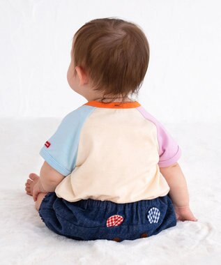 MIKI HOUSE HOT BISCUITS 【70-80cm】 顔ドン ボディシャツ(ロンパース) アイボリー