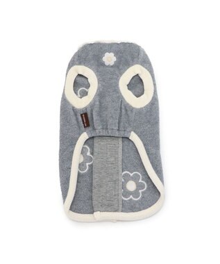 PET PARADISE ペットパラダイス 背中開き ベスト 《お花 アップリケ》 小型犬 グレー