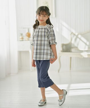 組曲 KIDS 【150-160㎝】シャーリング パンツ ネイビー