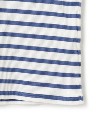 23区 オーガニックコットンリブ カットソー ブルーボーダー