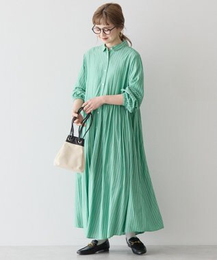 AMERICAN HOLIC サラックールアソートギャザーワンピース Stripe Green