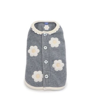 PET PARADISE ペットパラダイス 背中開き ベスト 《お花 アップリケ》 小型犬 グレー
