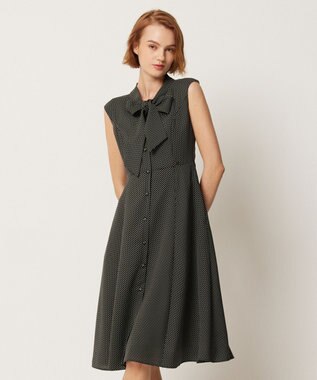 TOCCA 【洗える】RAINY SEASON ドレス ブラック×ドット系