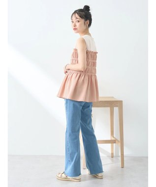 earth music&ecology ドッキングシャーリングプルオーバー Pink Beige