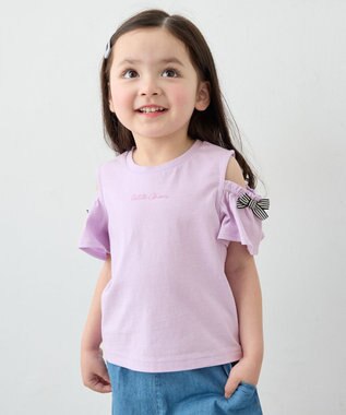 ANY KIDS 【綿100%】オンオフショルダー Tシャツ ラベンダー
