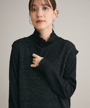 Green Parks ・Ｐｅｔｉｔ　Ｆｌｅｕｒ　ジャカードハイネックロンＴＥ Black