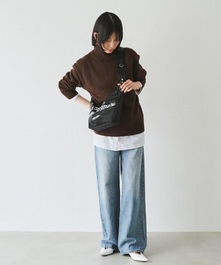 russet ステンシル風プリント ナイロン2WAYミニショルダーバッグ(SF-270) Black