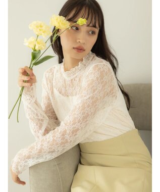 earth music&ecology レースドッキングプルオーバー Ivory