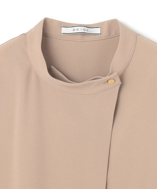 BEIGE， 【洗える】FLEUR / フロントボタンノースリーブブラウス Beige