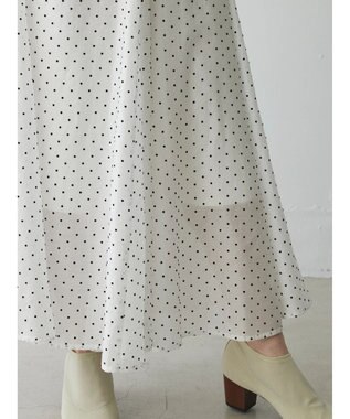 Green Parks AnriettMusee ドットフレアーロングスカート Off White