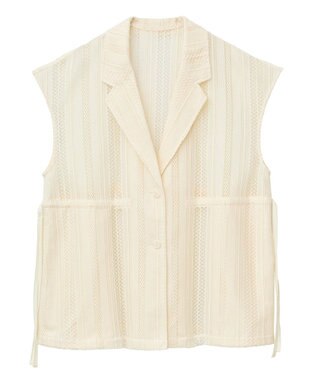 AMERICAN HOLIC 幾何学レースウエストドロストジャケット Ivory